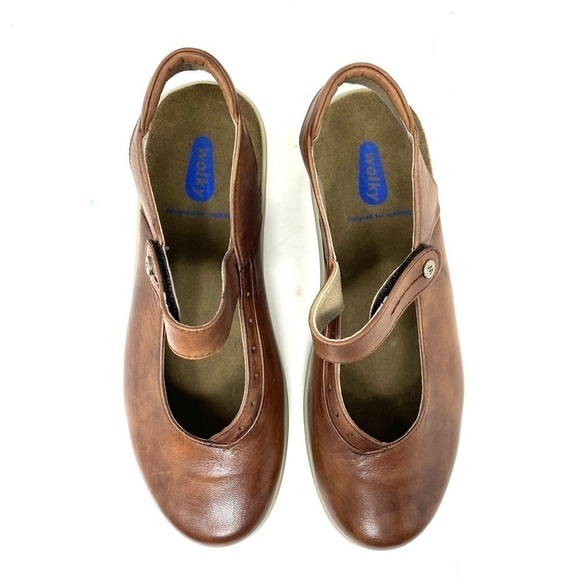 Wolky Drio Comfort Sandals Cognac Vegi Leather - Picture 5 of 7